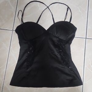 Urban Behavior Black Camisole with Lace Detail